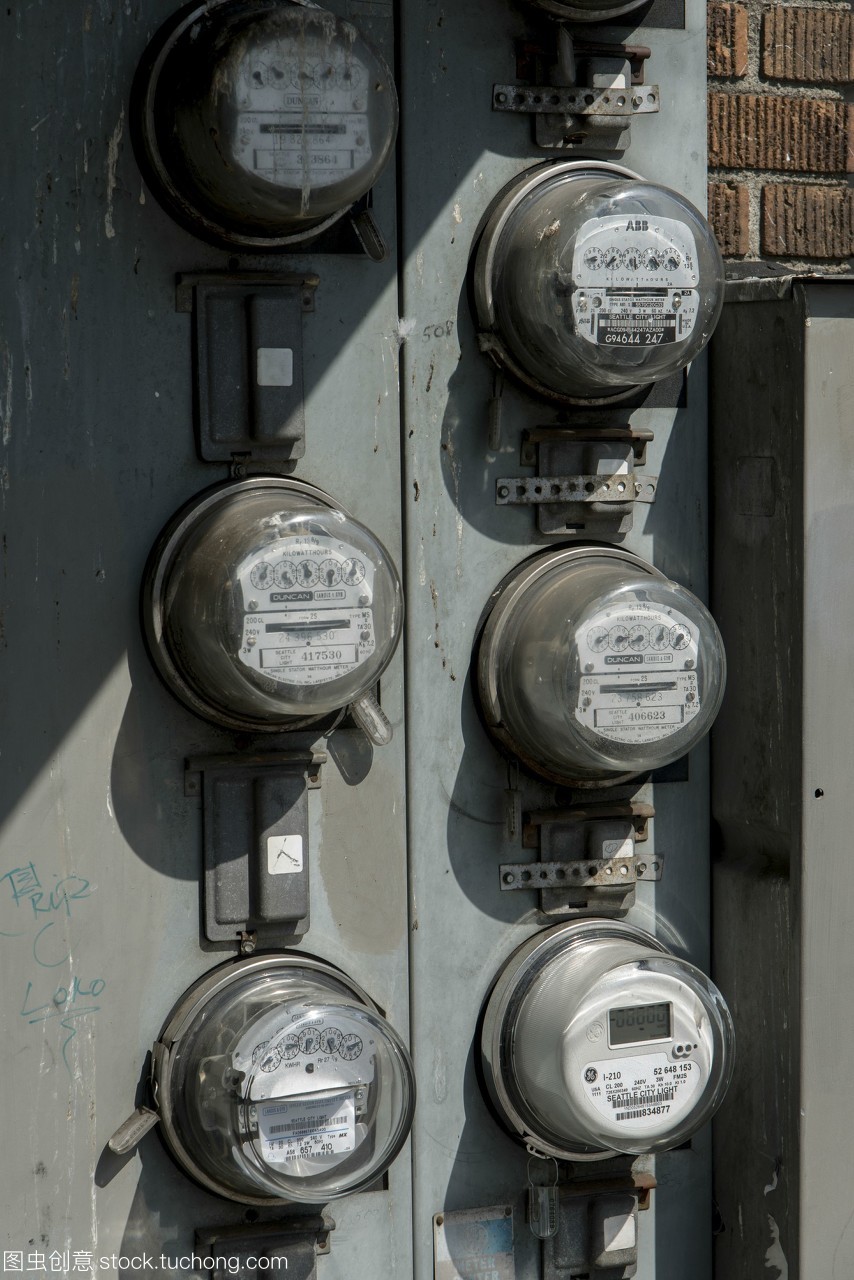 電表的特寫(xiě)西雅圖華盛頓美國(guó)